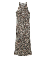 Robe longue imprimée beige Ray