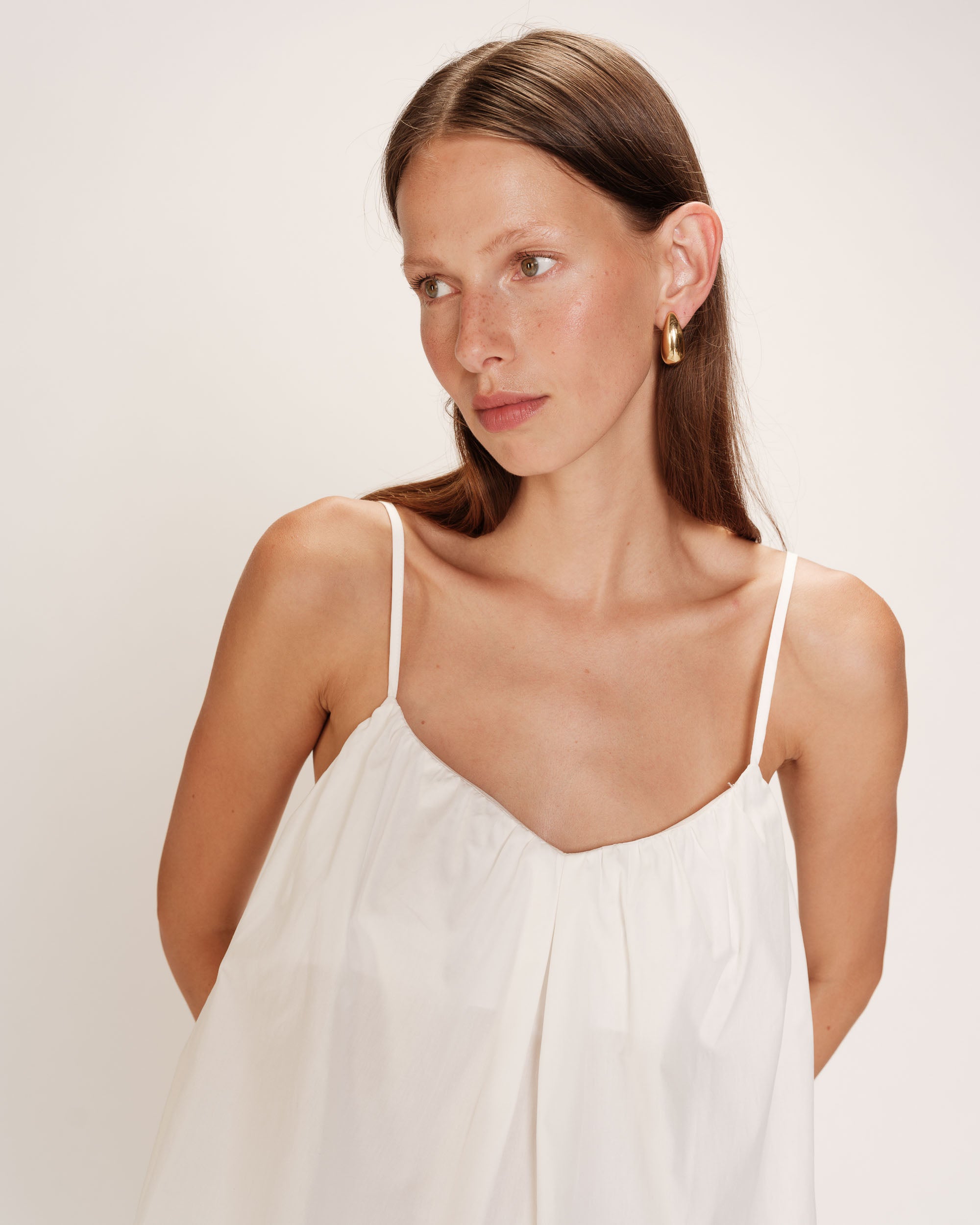 Ruched wide top ecru Real_13217