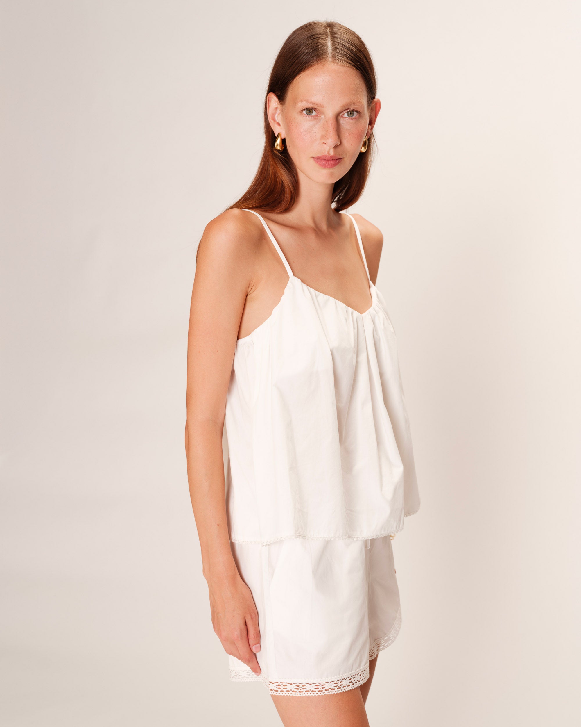 Ruched wide top ecru Real_13217