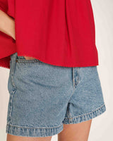 Ruched wide top red Real_13217