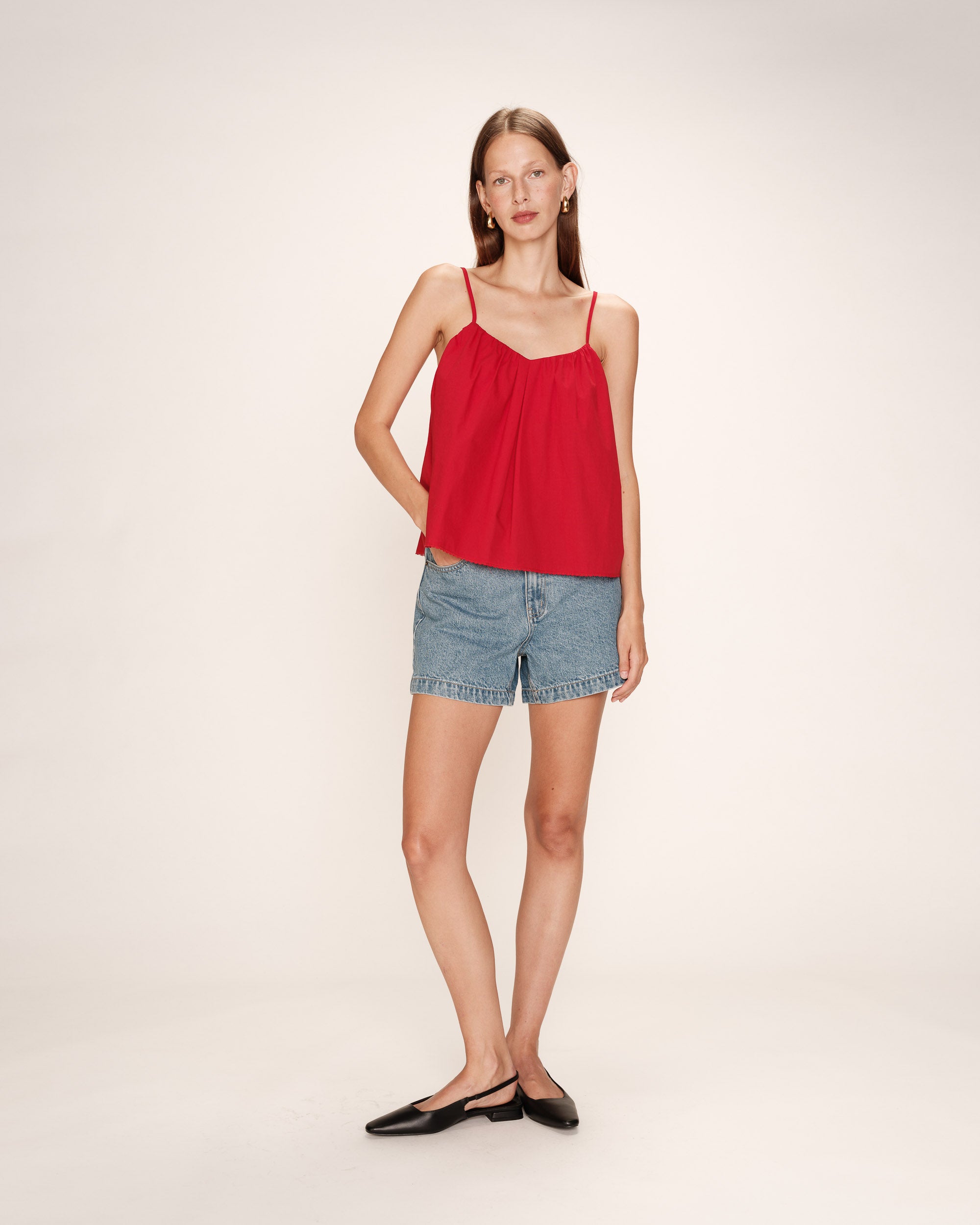 Ruched wide top red Real_13217