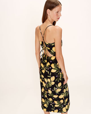 ROBE MI-LONGUE NOIR REBECCA
