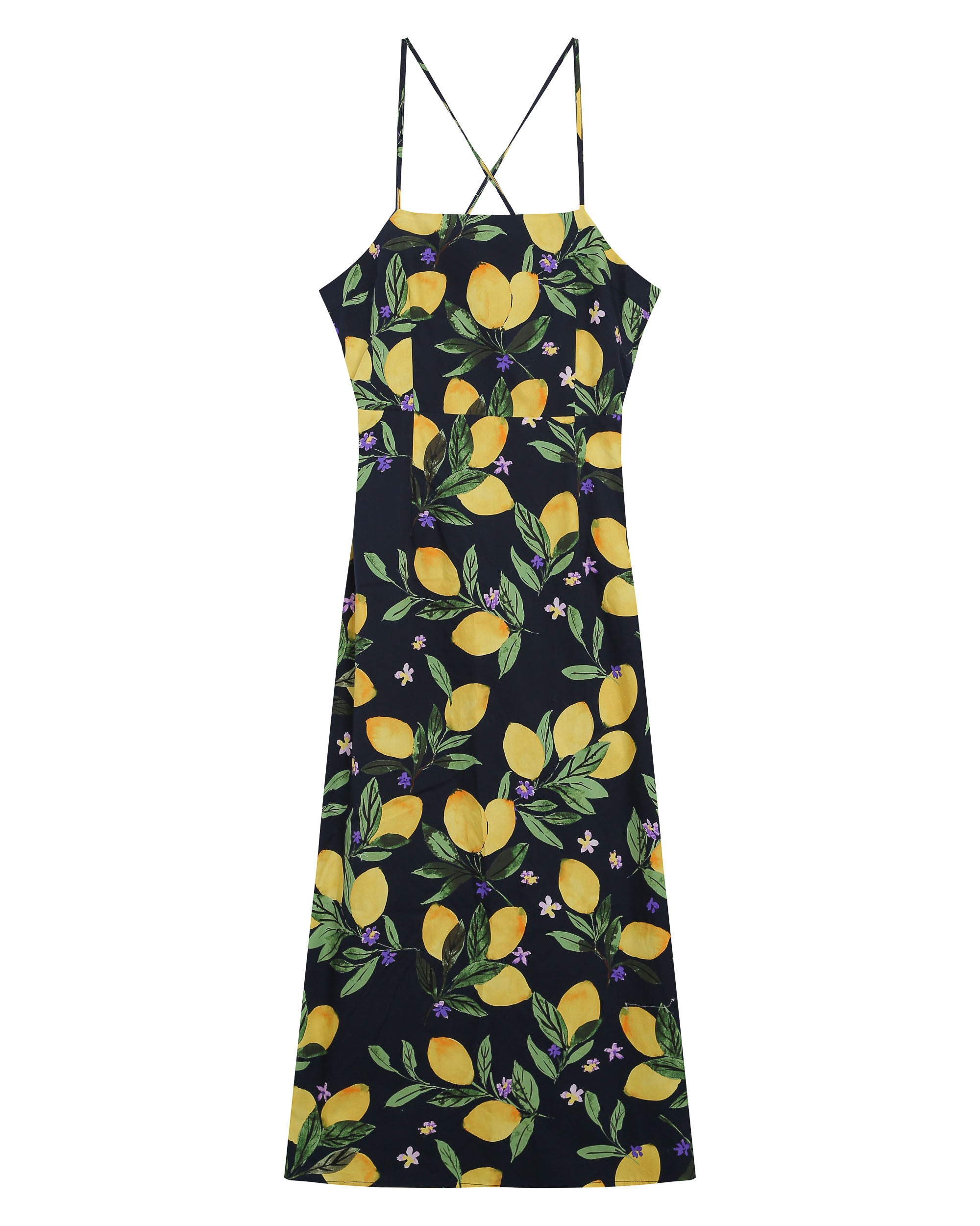 Robe mi-longue col carre noir Rebecca