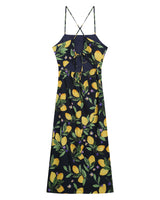 Robe mi-longue col carre noir Rebecca