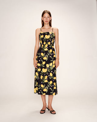 ROBE MI-LONGUE NOIR REBECCA