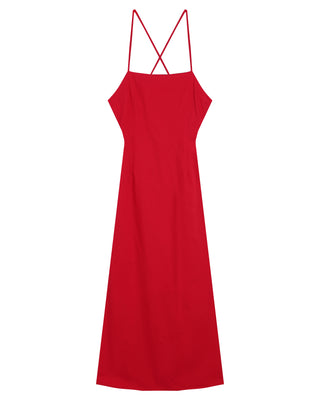 ROBE MI-LONGUE ROUGE REBECCA