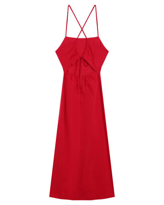 ROBE MI-LONGUE ROUGE REBECCA