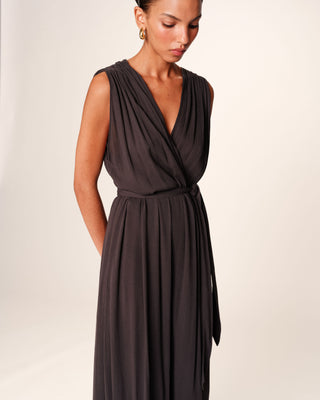 ROBE LONGUE ANTHRACITE REGIS