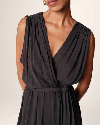 ROBE LONGUE ANTHRACITE REGIS