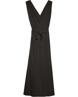 Robe longue drapee anthracite Regis