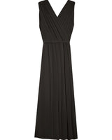 Robe longue drapee anthracite Regis