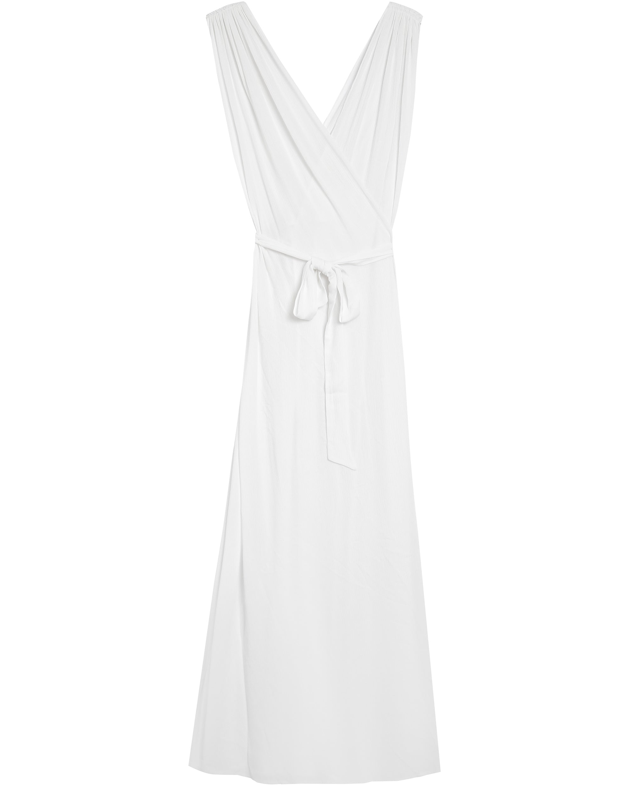 Robe longue drapee ecru Regis