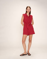Knotted cotton shirt cerise Reglisse_13114
