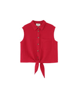 Knotted cotton shirt cerise Reglisse_13114