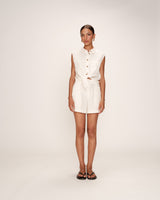 Knotted cotton shirt ecru Reglisse_13114