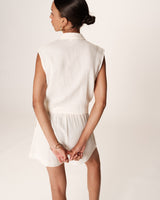 Knotted cotton shirt ecru Reglisse_13114