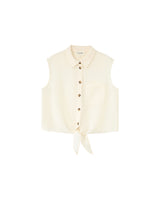 Knotted cotton shirt ecru Reglisse_13114
