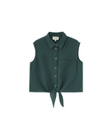 Knotted cotton shirt emeraude Reglisse_13114