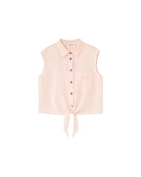 Knotted cotton shirt poudre Reglisse_13114