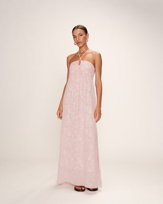 ROBE LONGUE ROSE REINE