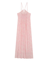 Robe longue bustier a fleurs rose Reine