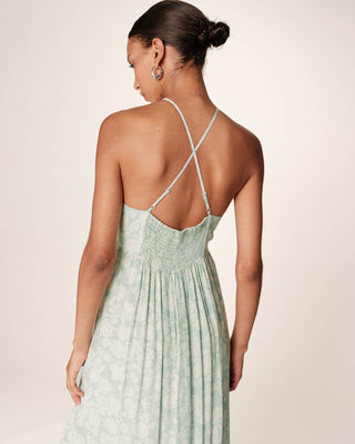 ROBE LONGUE VERT REINE