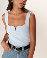 Debardeur a encolure carree bleu Rena