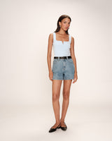 Debardeur a encolure carree bleu Rena