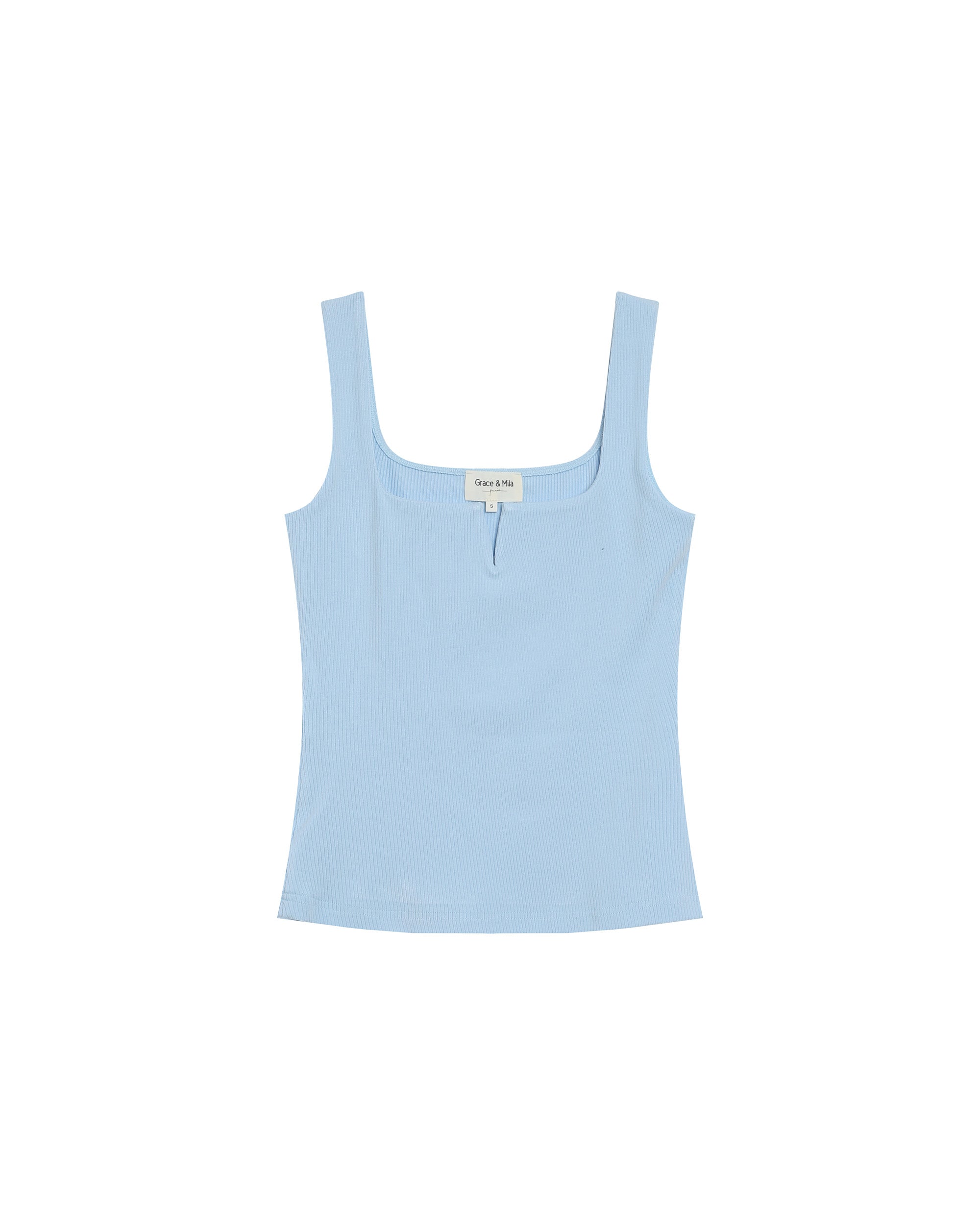 Debardeur a encolure carree bleu Rena