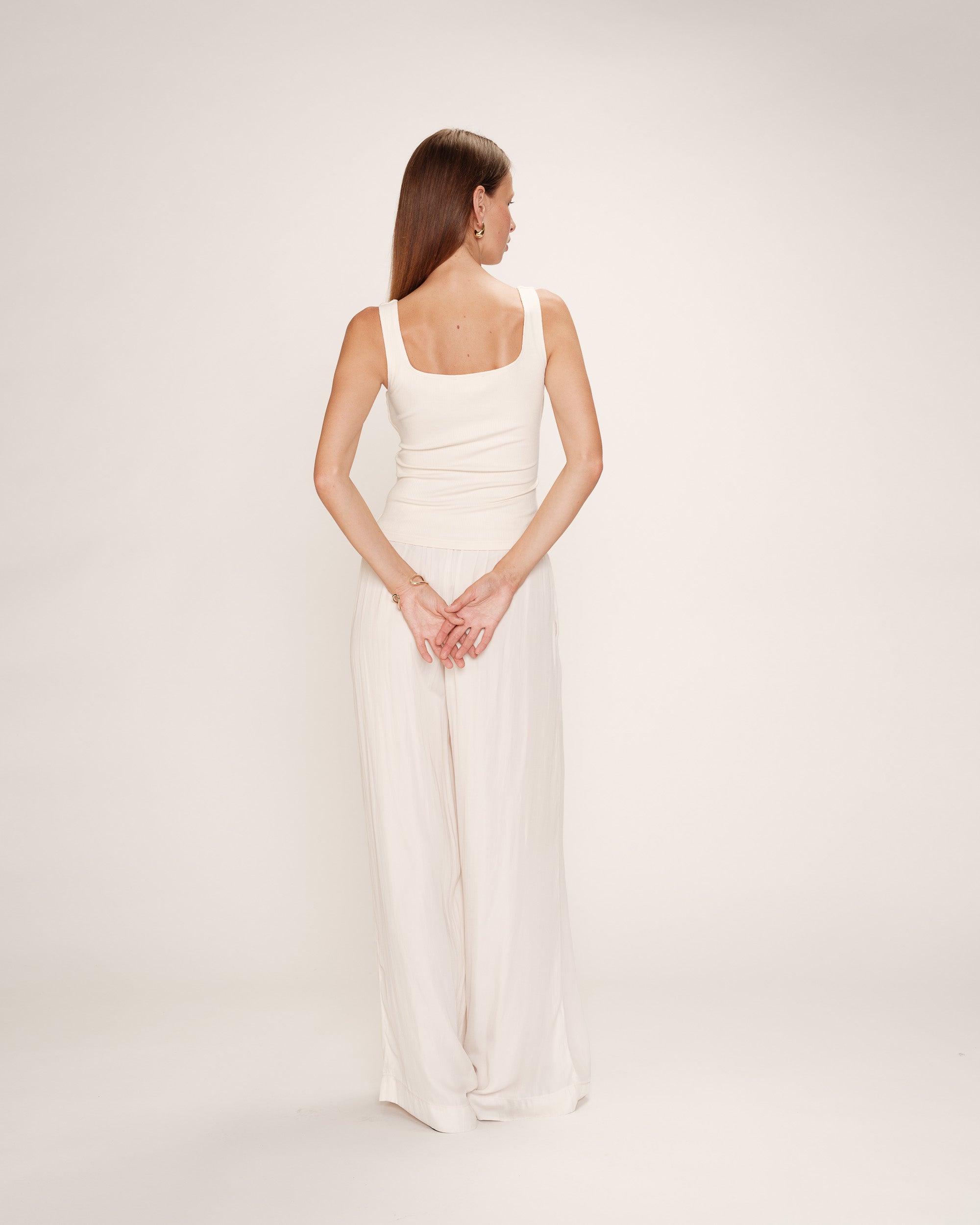 Debardeur a encolure carree ecru Rena