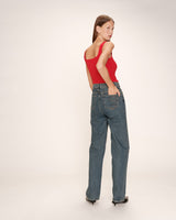 Debardeur a encolure carree rouge Rena