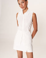 Fitted linen & cotton shirt ecru Renee_13286