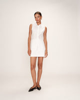 Fitted linen & cotton shirt ecru Renee_13286