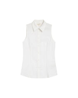 Fitted linen & cotton shirt ecru Renee_13286