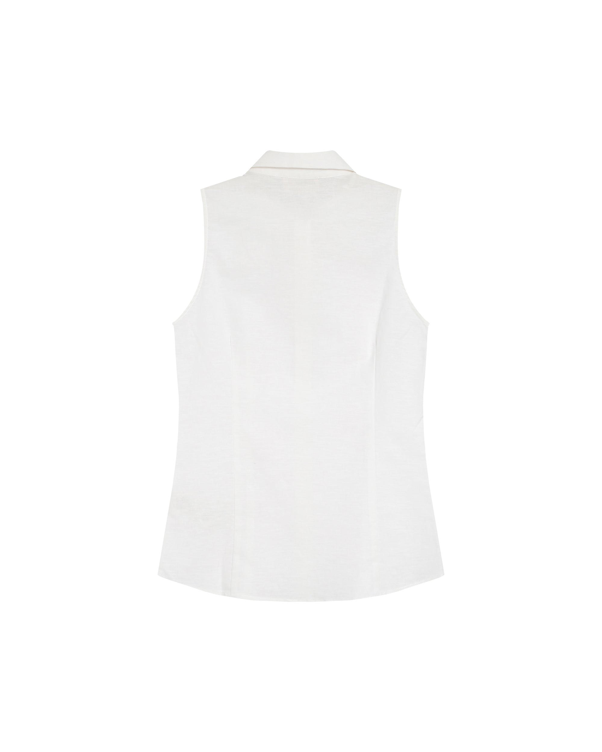 Fitted linen & cotton shirt ecru Renee_13286