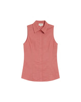 Fitted linen & cotton shirt rose Renee_13286
