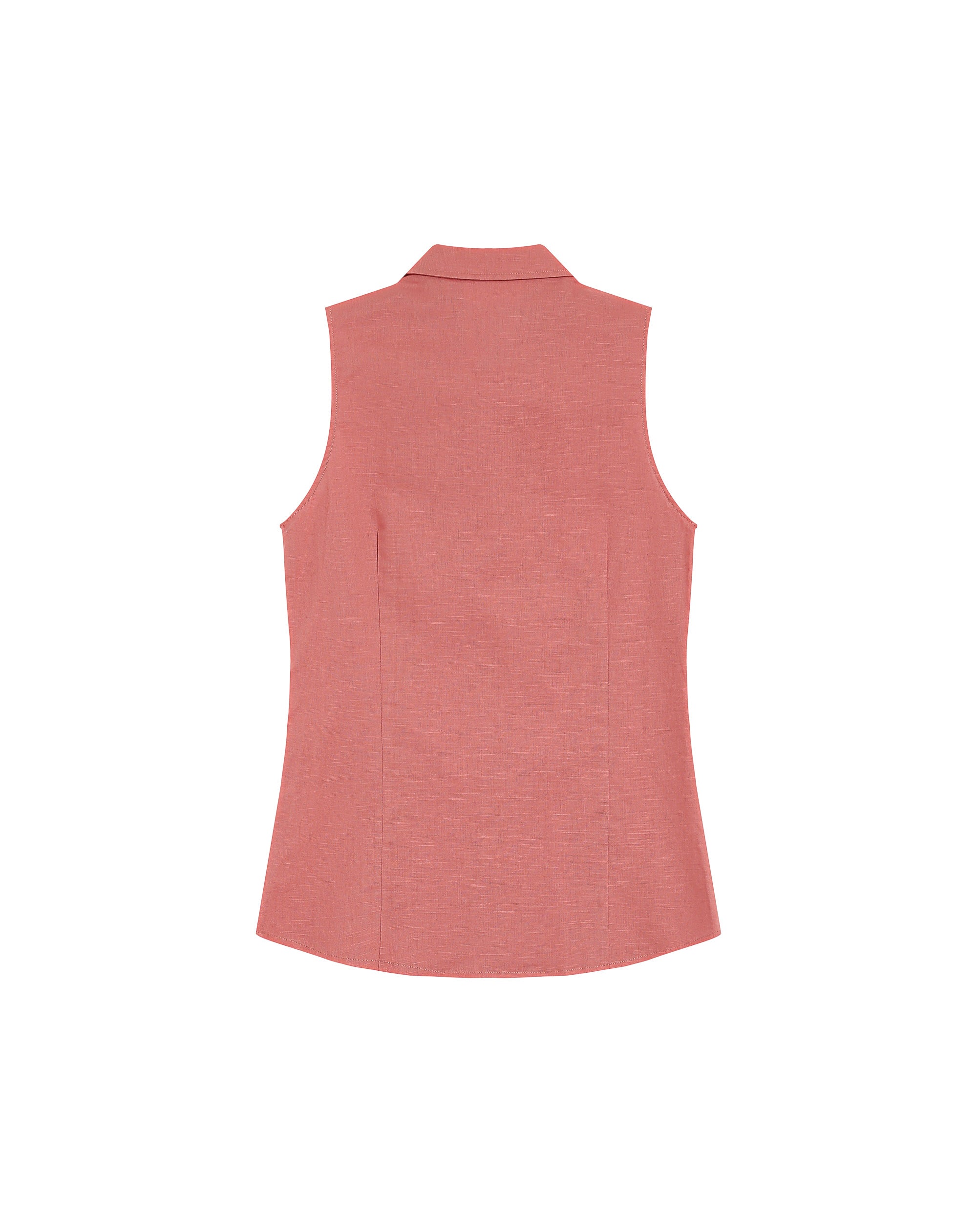 Fitted linen & cotton shirt rose Renee_13286