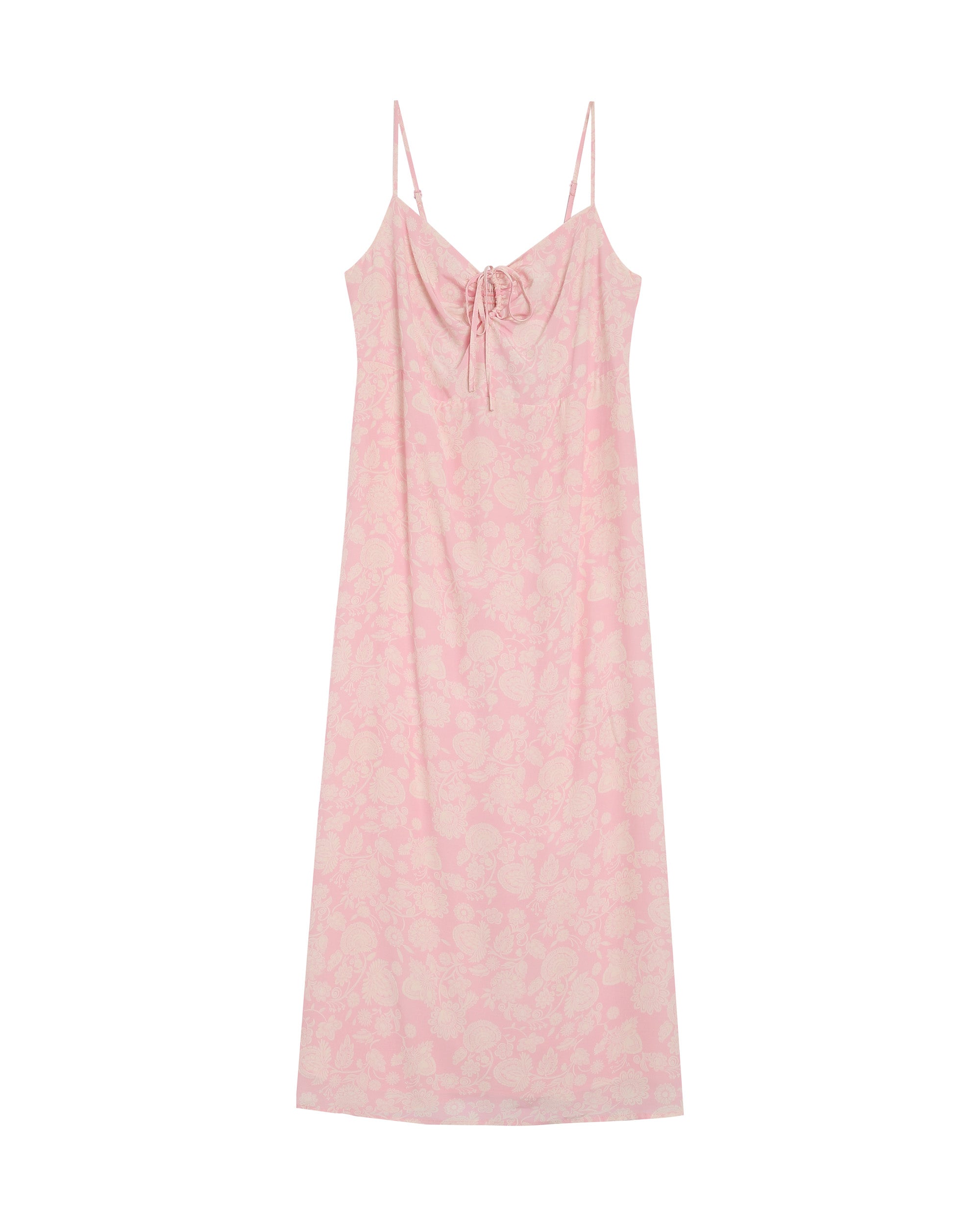 Robe longue a fleurs rose Retina