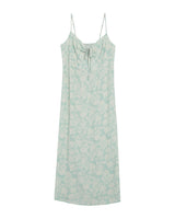 Robe longue a fleurs vert Retina