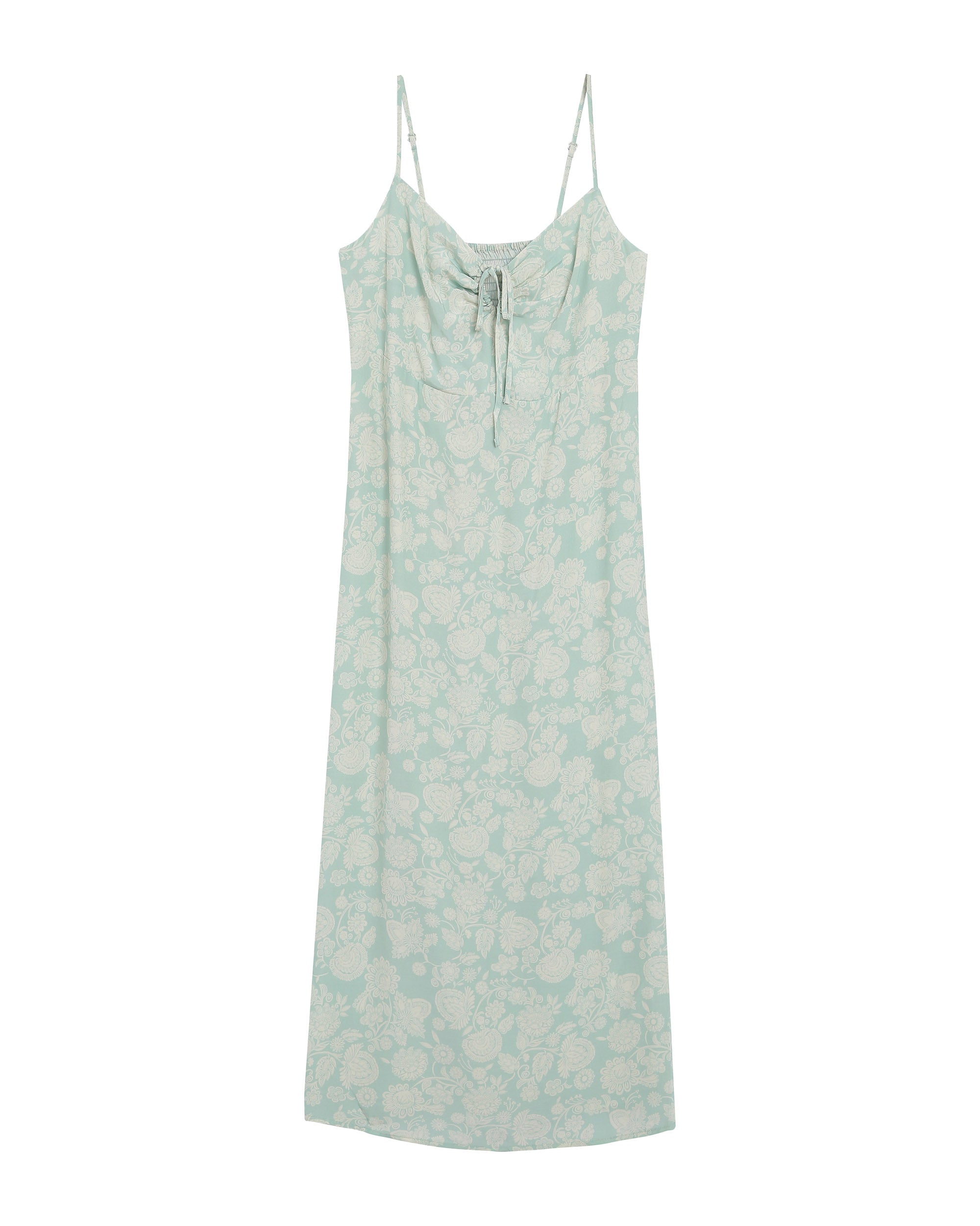 Robe longue a fleurs vert Retina