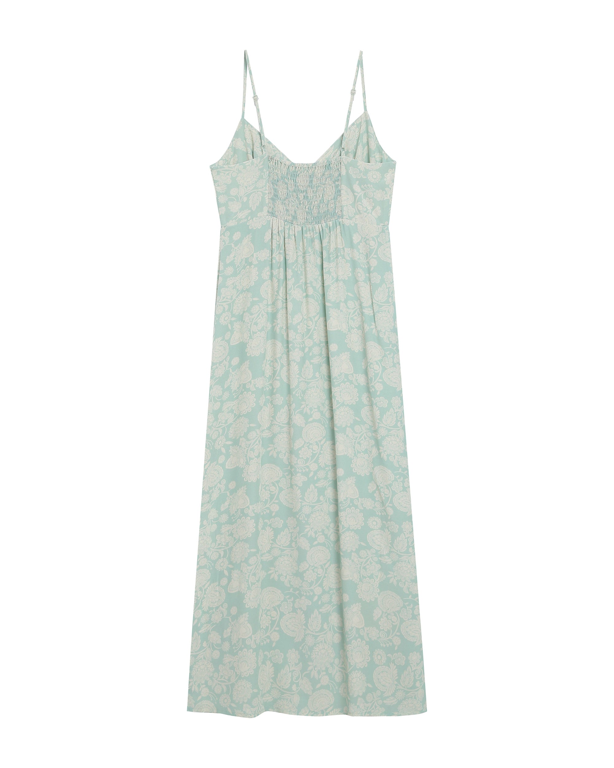 Robe longue a fleurs vert Retina