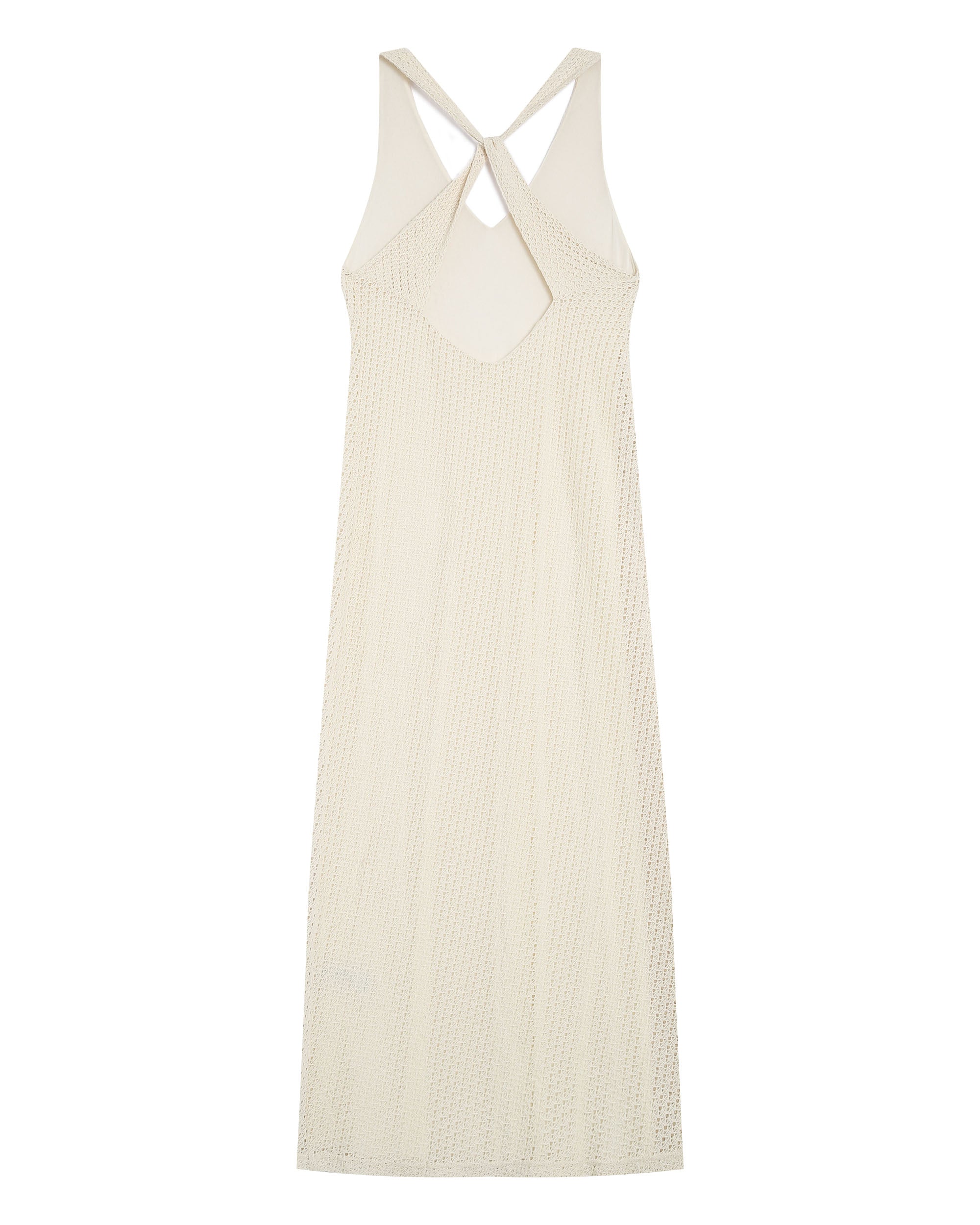 Robe longue en dentelle ecru Reveuse