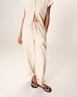 Straight cotton trousers beige Rhode_13125