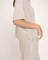 Striped linen shirt ecru Rhum_13254