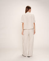 Striped linen shirt ecru Rhum_13254