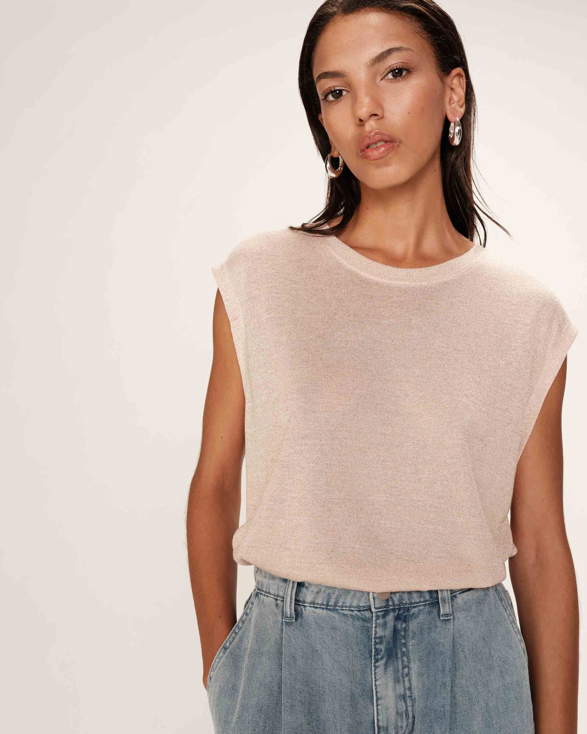 Straight lurex top champagne Rimbaud_13268