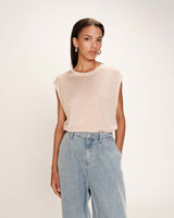 Straight lurex top champagne Rimbaud_13268