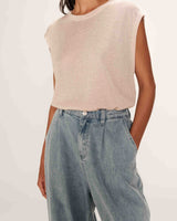 Straight lurex top champagne Rimbaud_13268