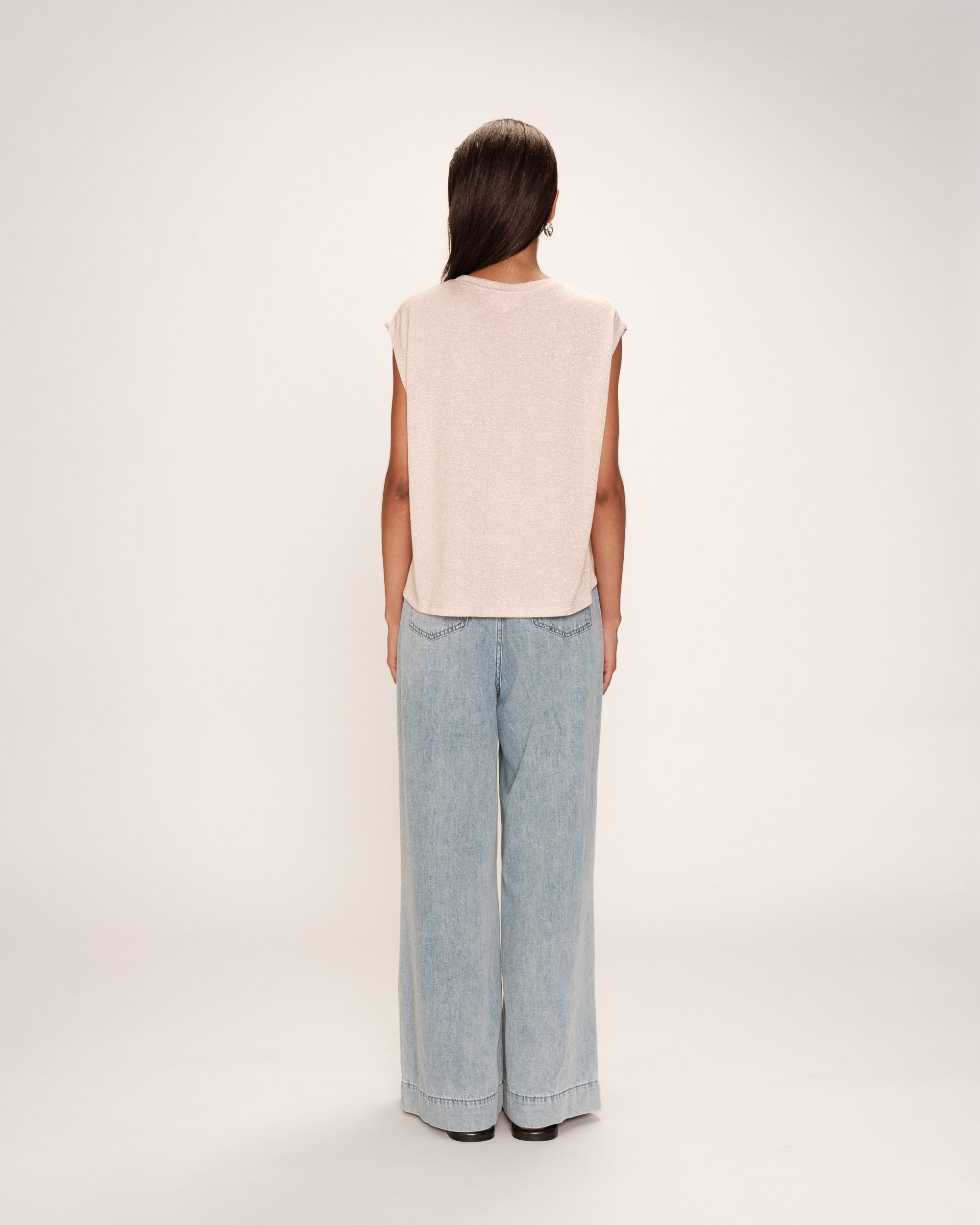 Straight lurex top champagne Rimbaud_13268