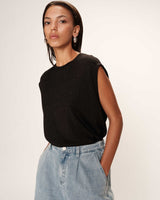 Straight lurex top black Rimbaud_13268